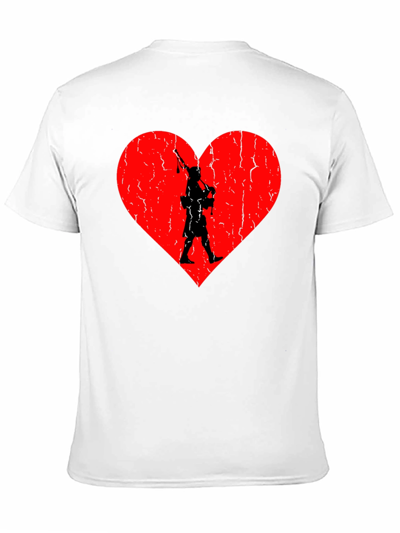 Scottish Pride Tee: Bagpiper Heart Design