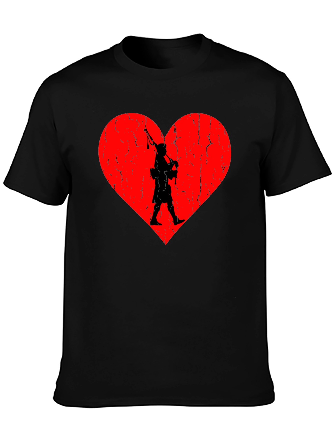 Scottish Pride Tee: Bagpiper Heart Design