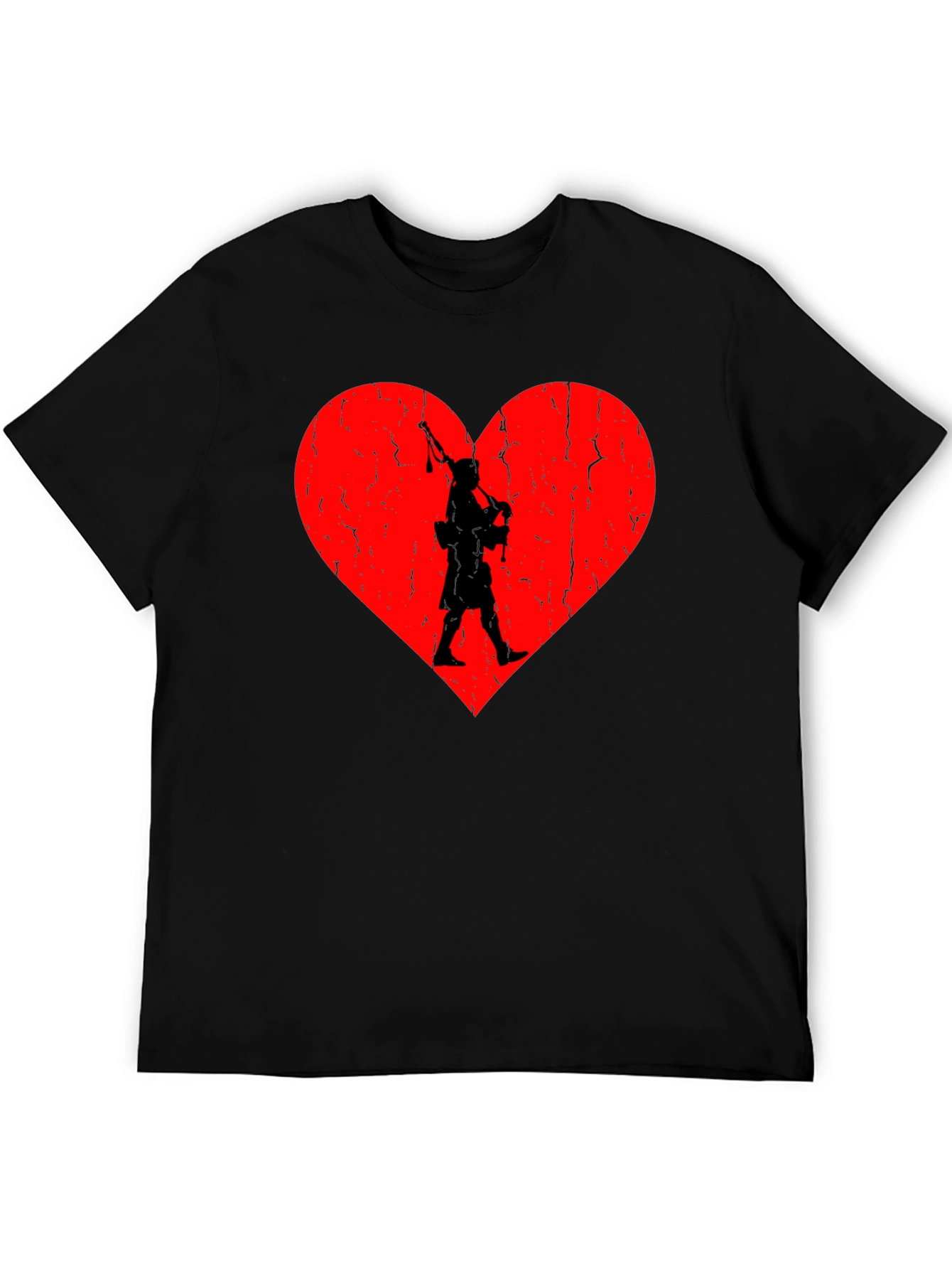 Scottish Pride Tee: Bagpiper Heart Design