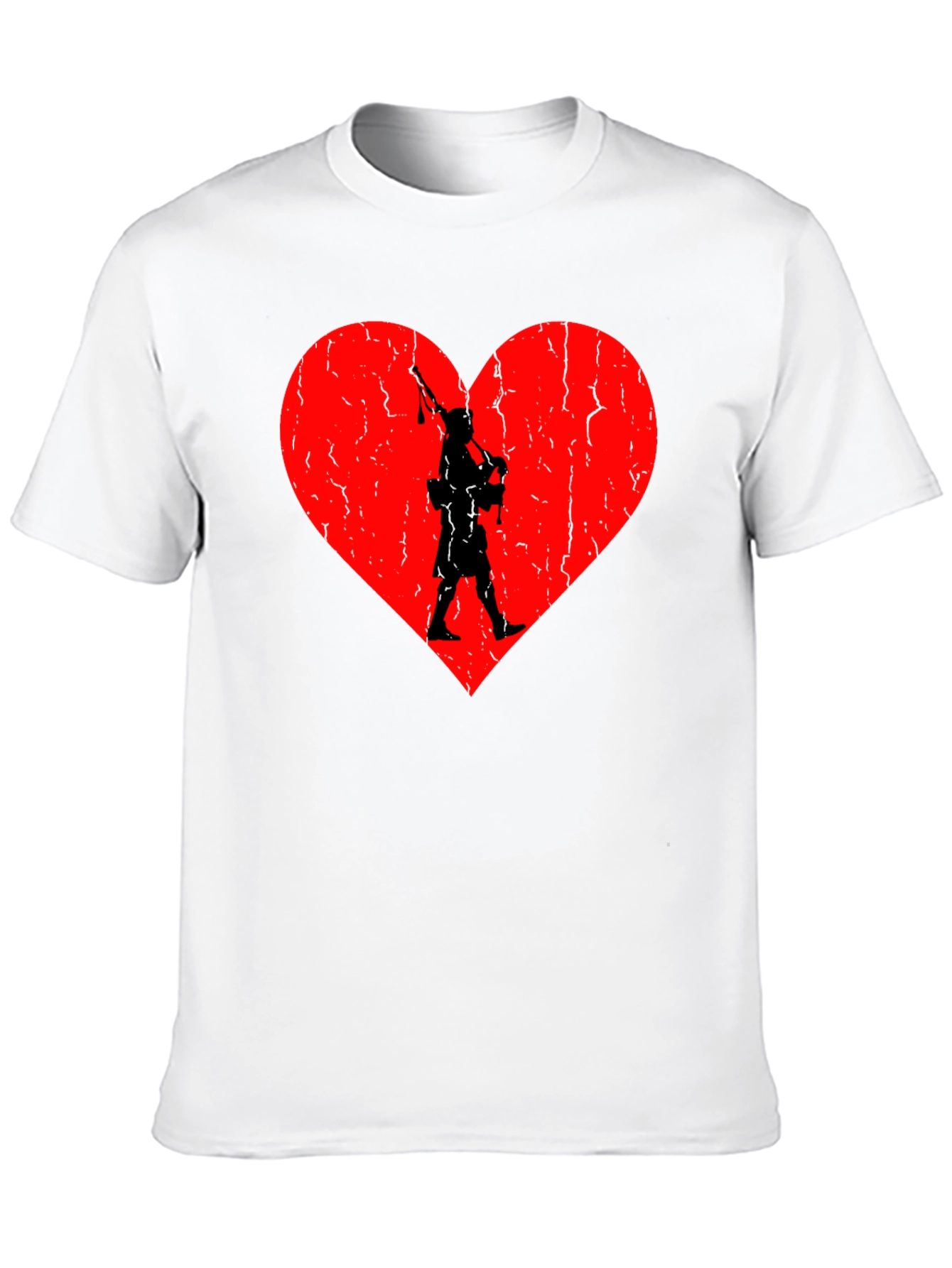Scottish Pride Tee: Bagpiper Heart Design