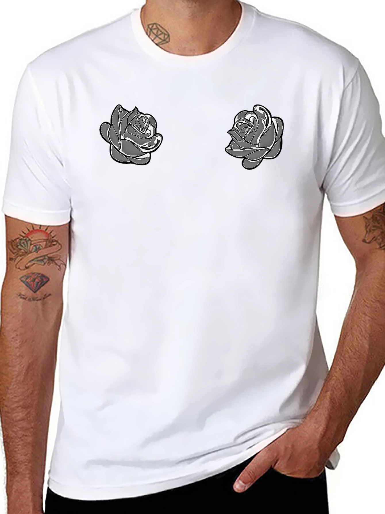Rose Graphic Tee - Modern Floral Design