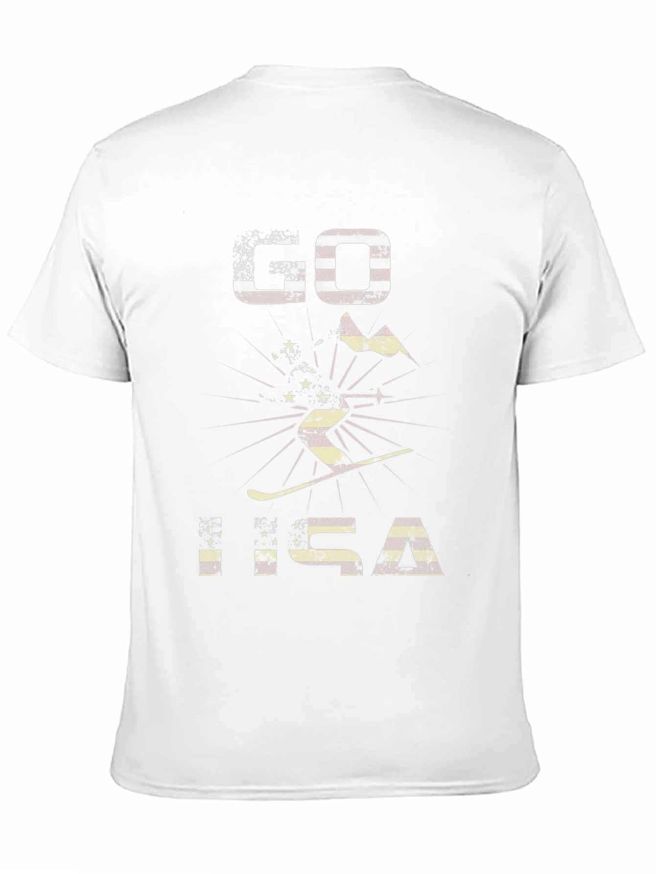 Go USA Patriotic Skiing Graphic T-Shirt