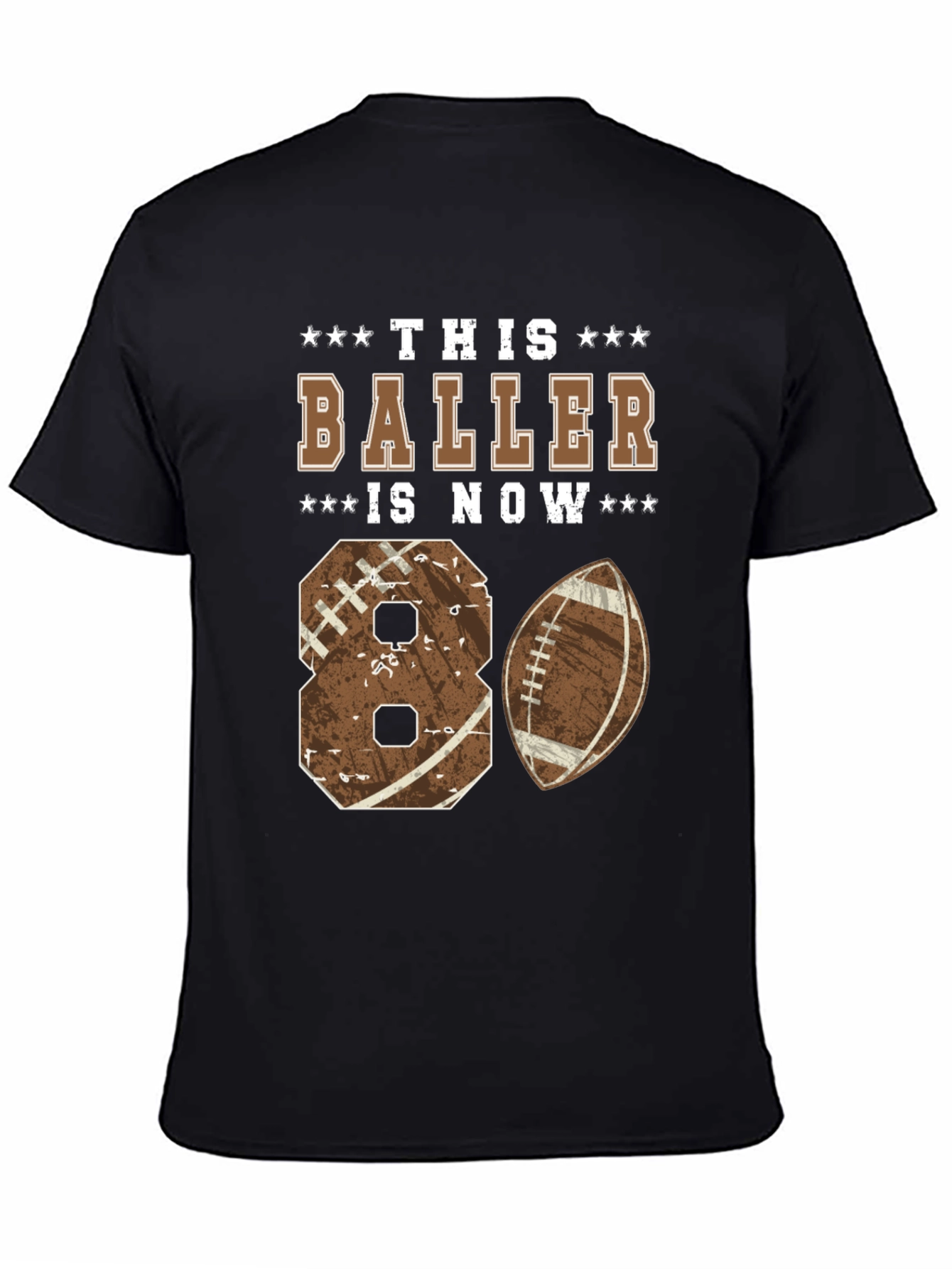 80th Birthday Football Baller T-Shirt