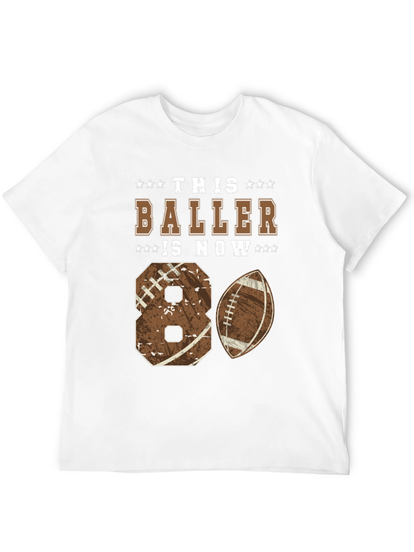 80th Birthday Football Baller T-Shirt