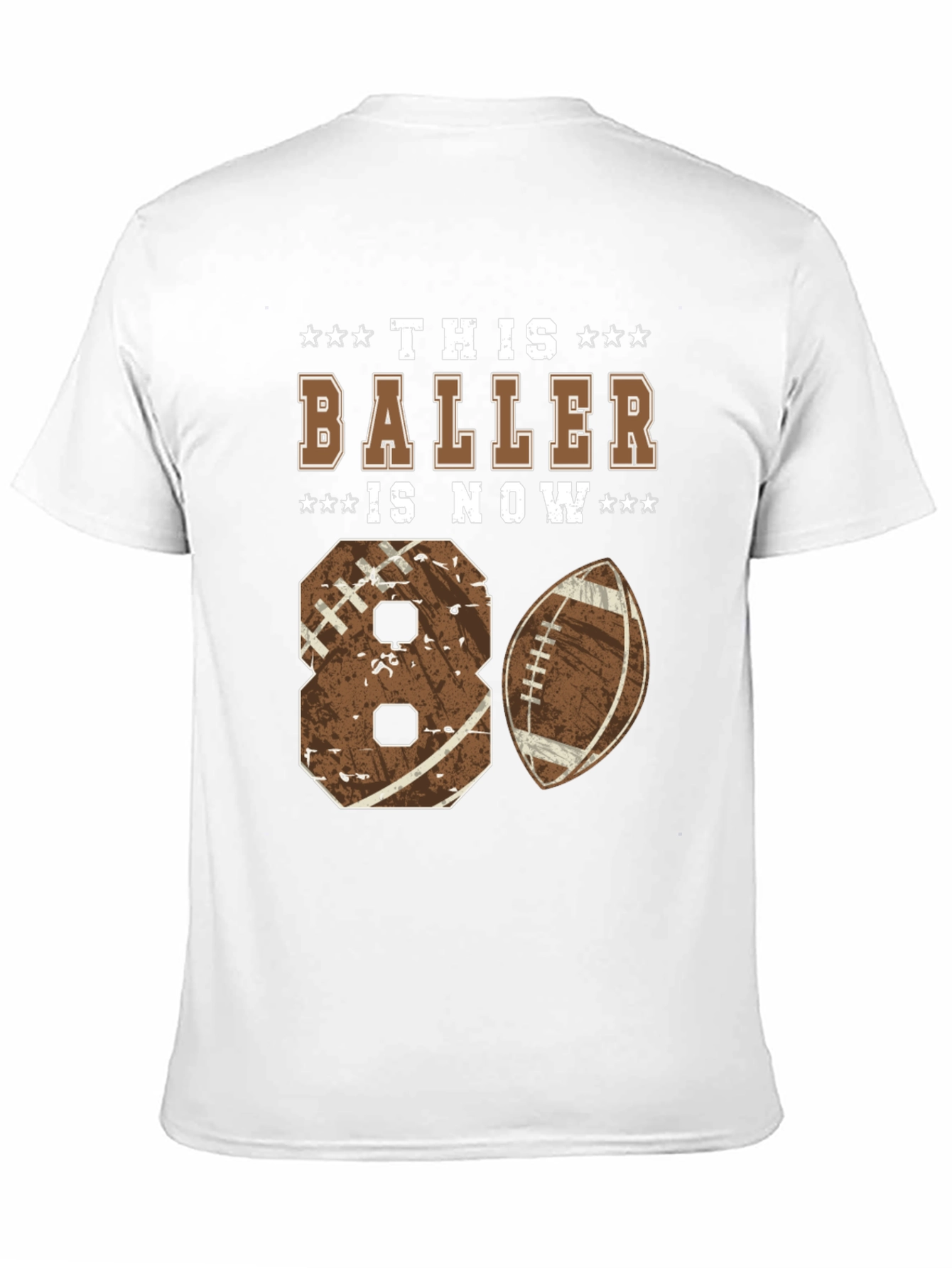80th Birthday Football Baller T-Shirt