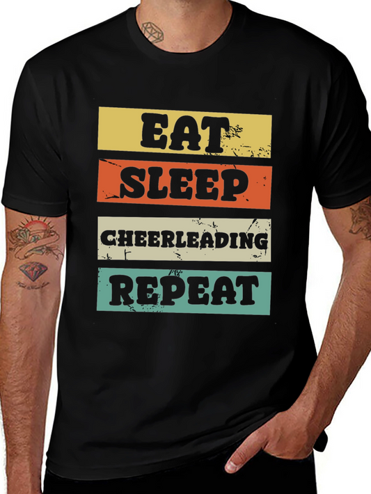 Eat Sleep Cheerleading Repeat Graphic T-Shirt