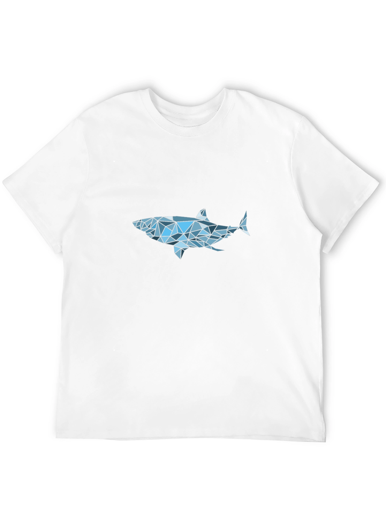 Geometric Shark Graphic Tee - Black