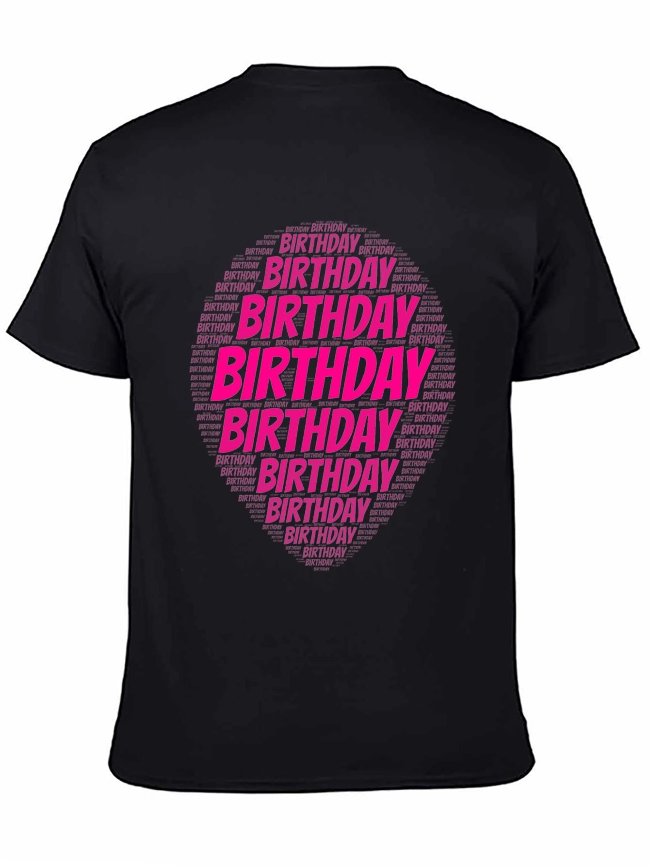 Birthday Word Art Black T-Shirt