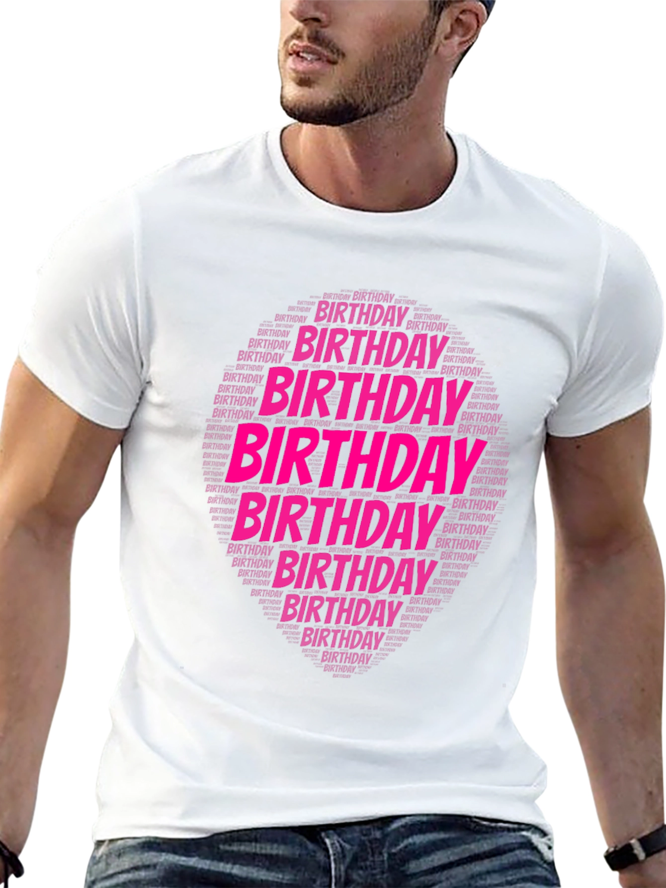 Birthday Word Art Black T-Shirt