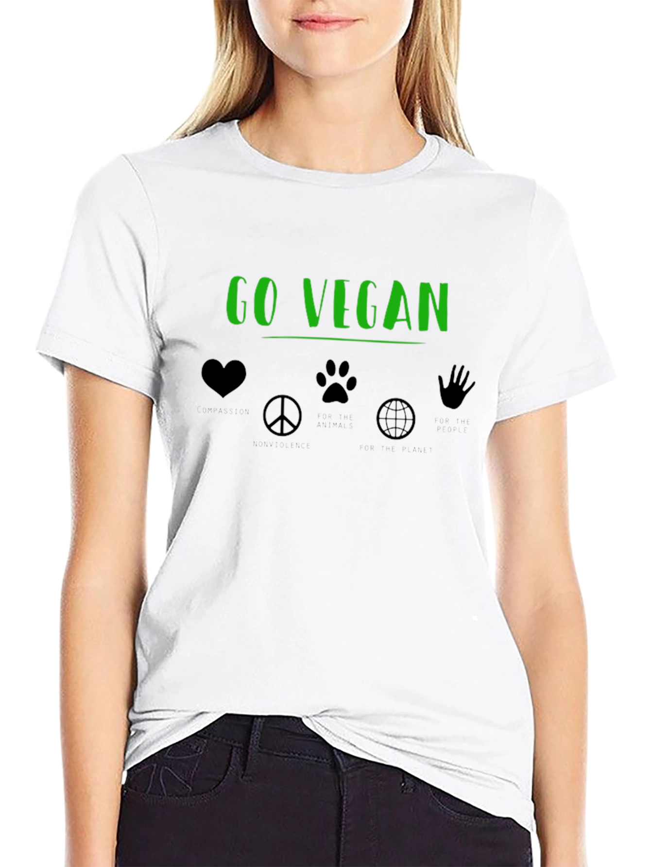 Go Vegan Graphic Tee - Black