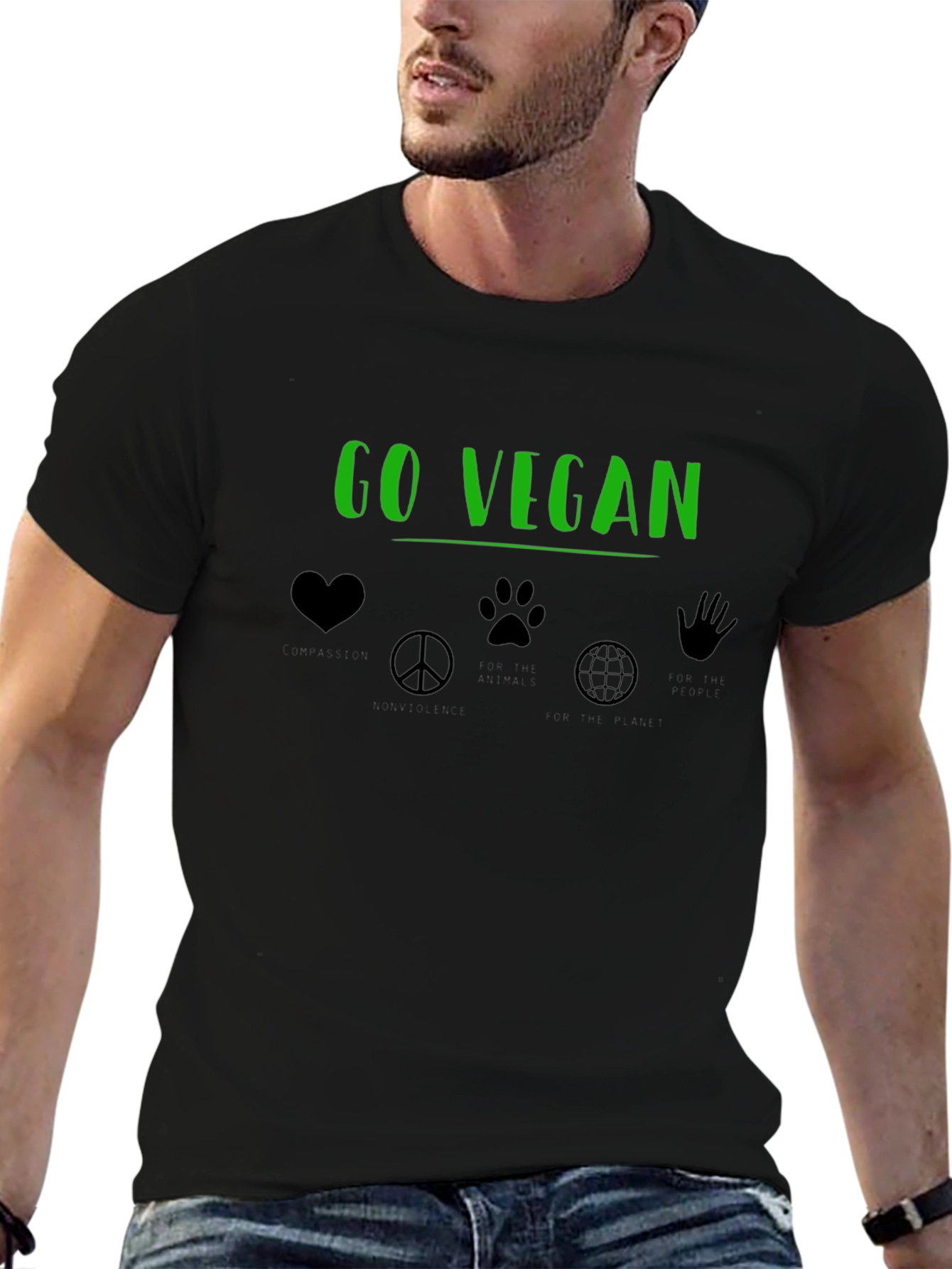 Go Vegan Graphic Tee - Black