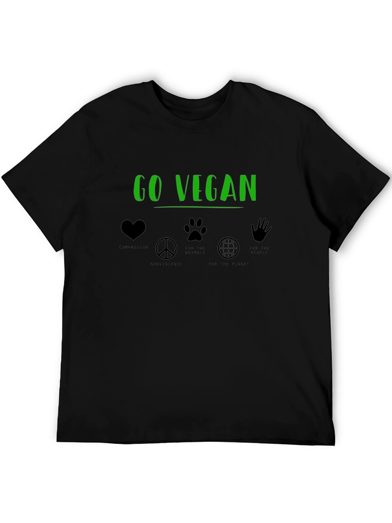 Go Vegan Graphic Tee - Black