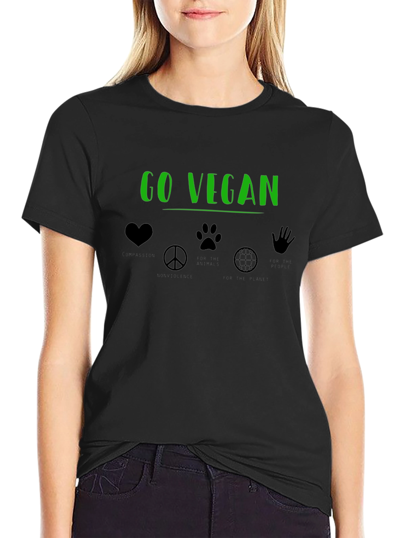 Go Vegan Graphic Tee - Black