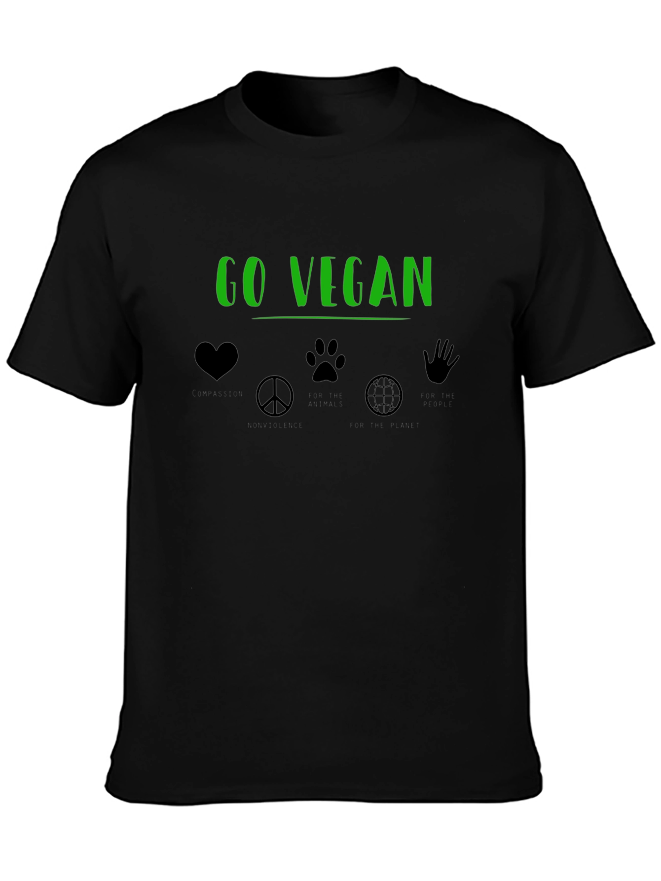 Go Vegan Graphic Tee - Black