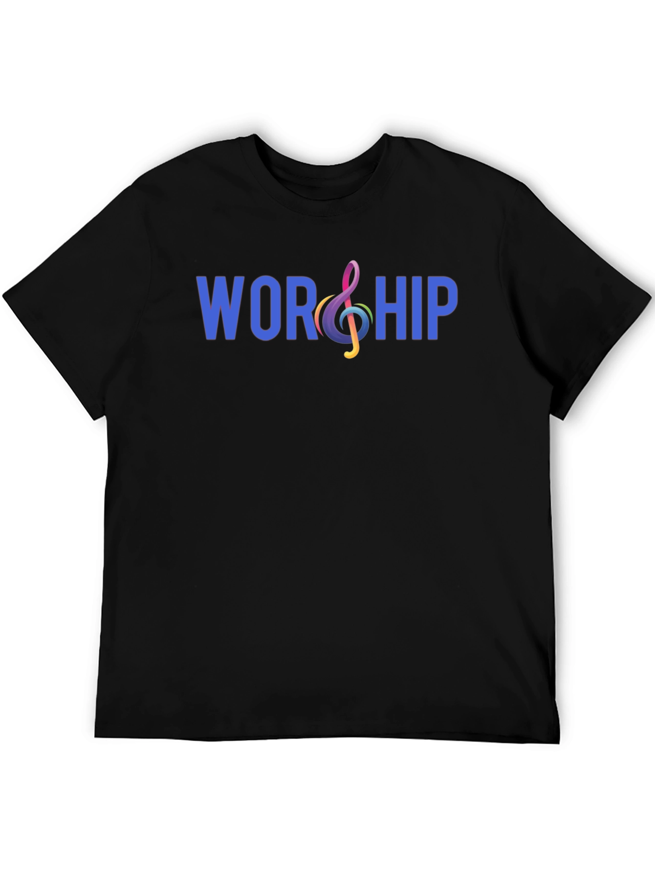 Worship Treble Clef Graphic T-Shirt - Black