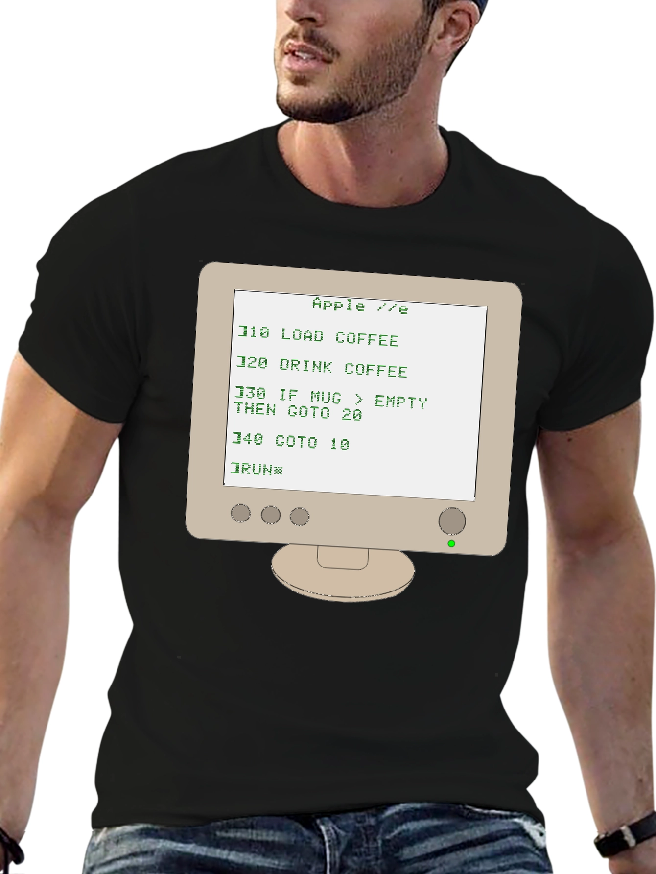 Retro Computer T-Shirt - Apple IIe BASIC Code