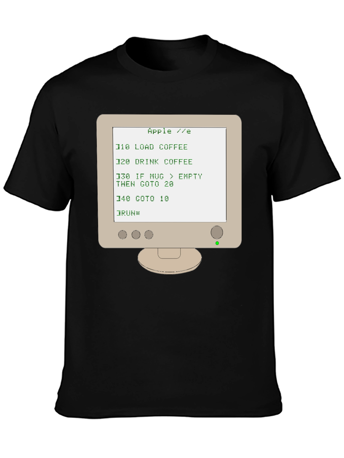 Retro Computer T-Shirt - Apple IIe BASIC Code