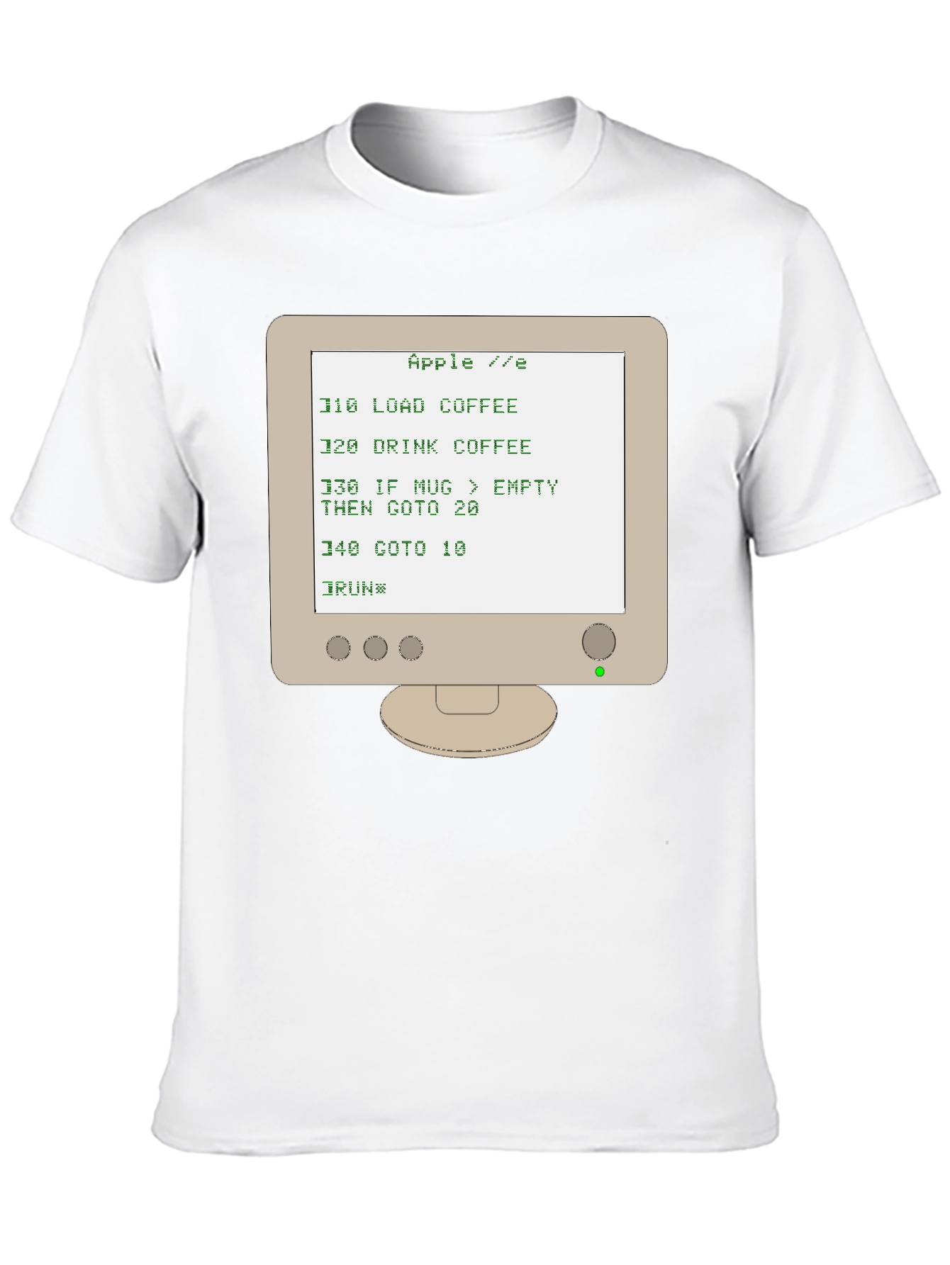 Retro Computer T-Shirt - Apple IIe BASIC Code