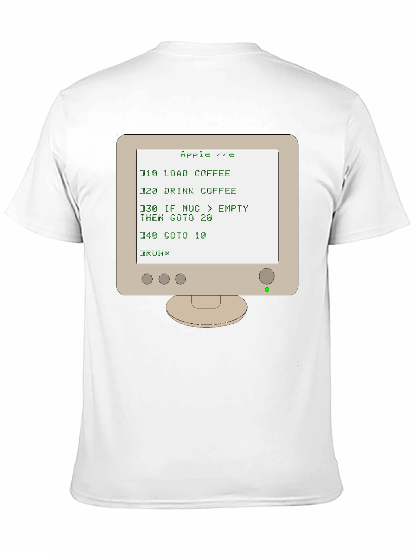 Retro Computer T-Shirt - Apple IIe BASIC Code