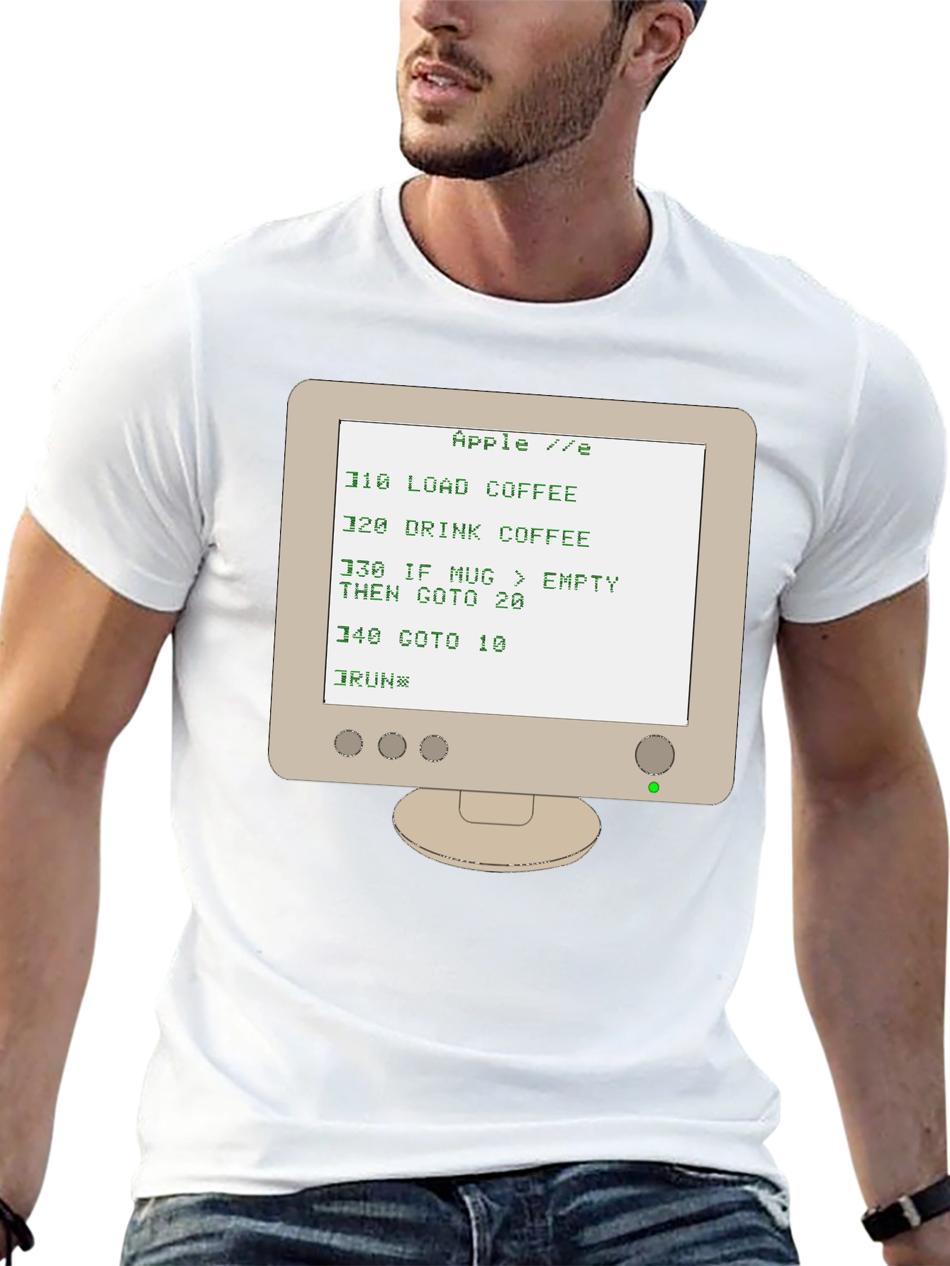 Retro Computer T-Shirt - Apple IIe BASIC Code