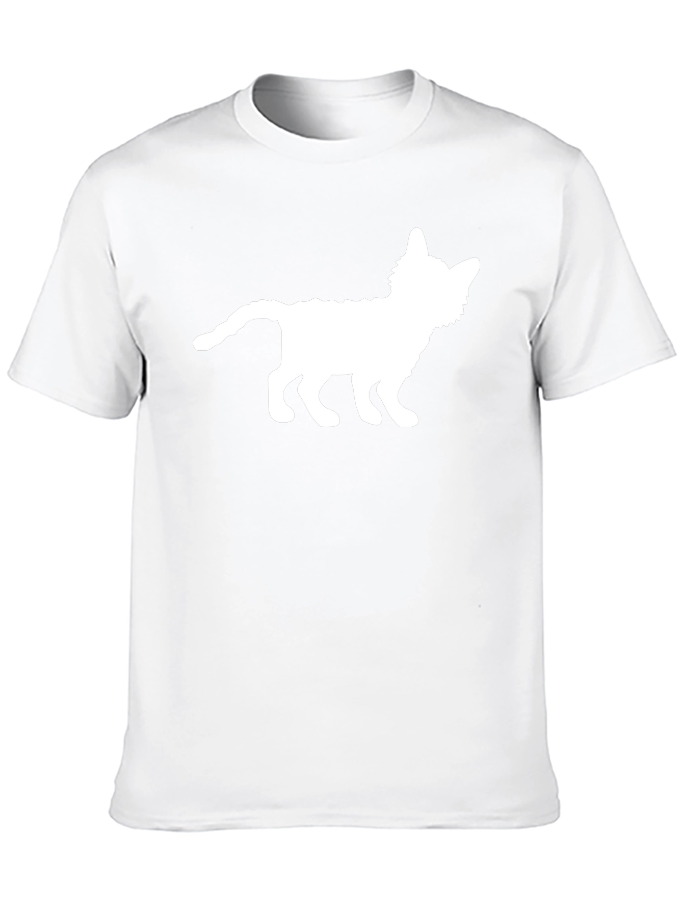 Cat Silhouette Graphic Tee - Black Cotton T-Shirt