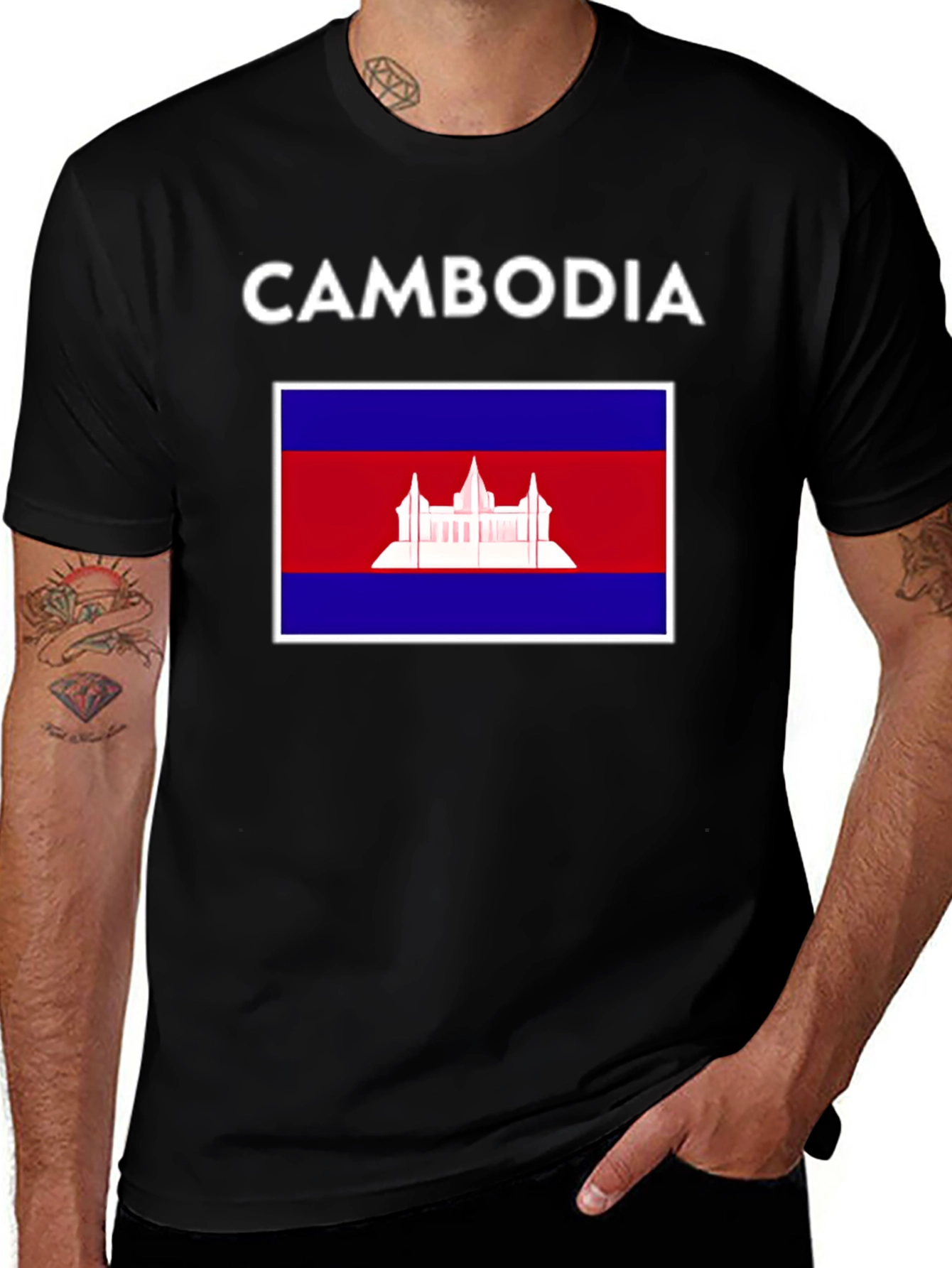 Cambodia Flag T-Shirt - Patriotic Tee