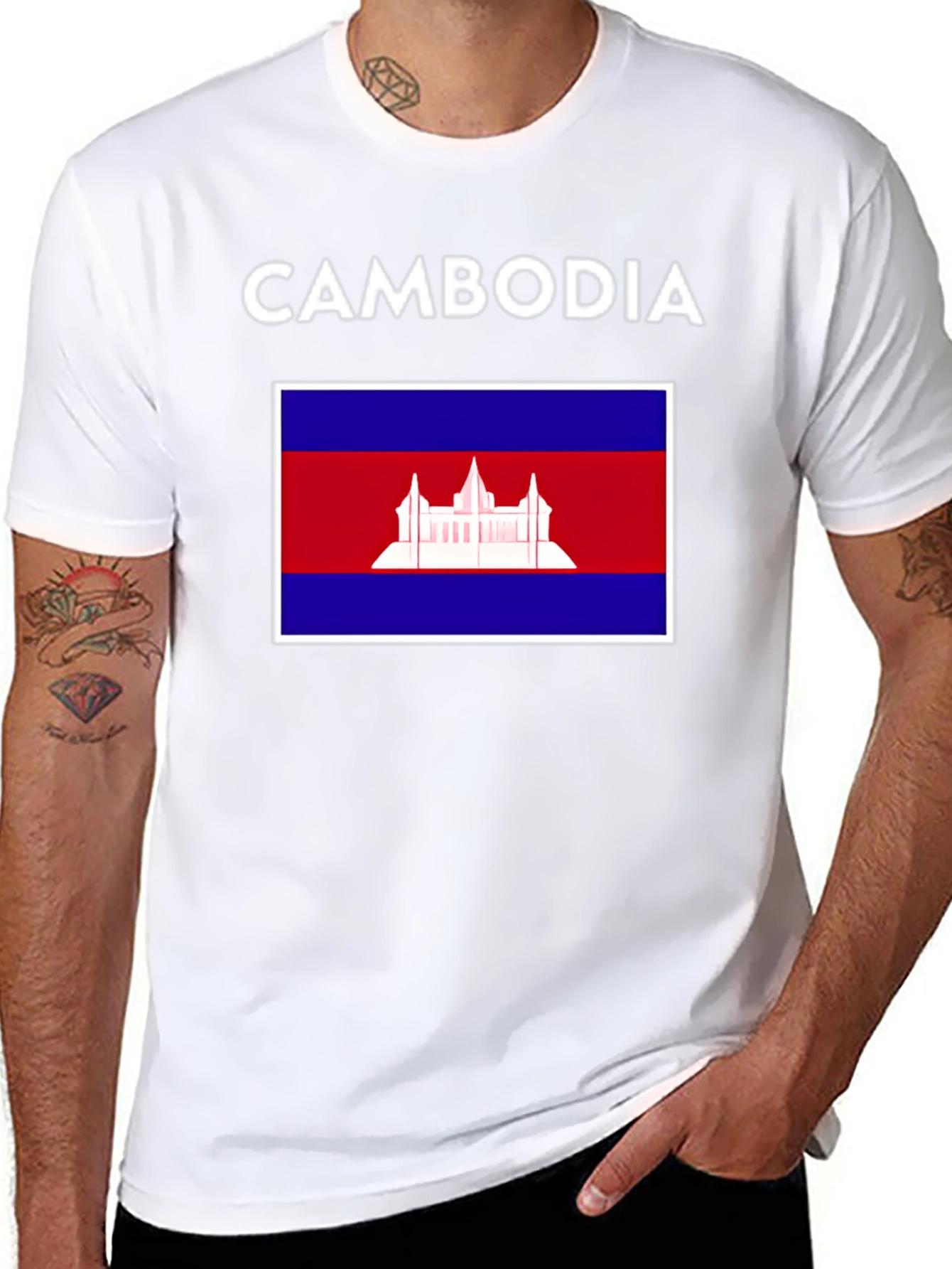 Cambodia Flag T-Shirt - Patriotic Tee
