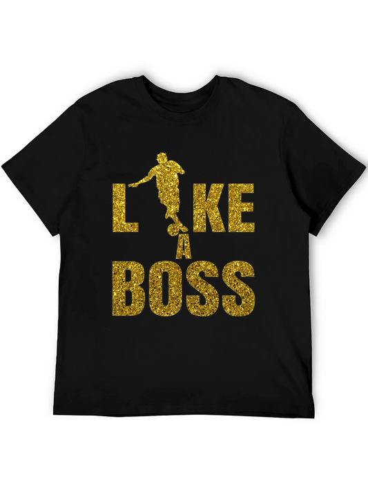 Like a Boss Gold Glitter Soccer T-Shirt