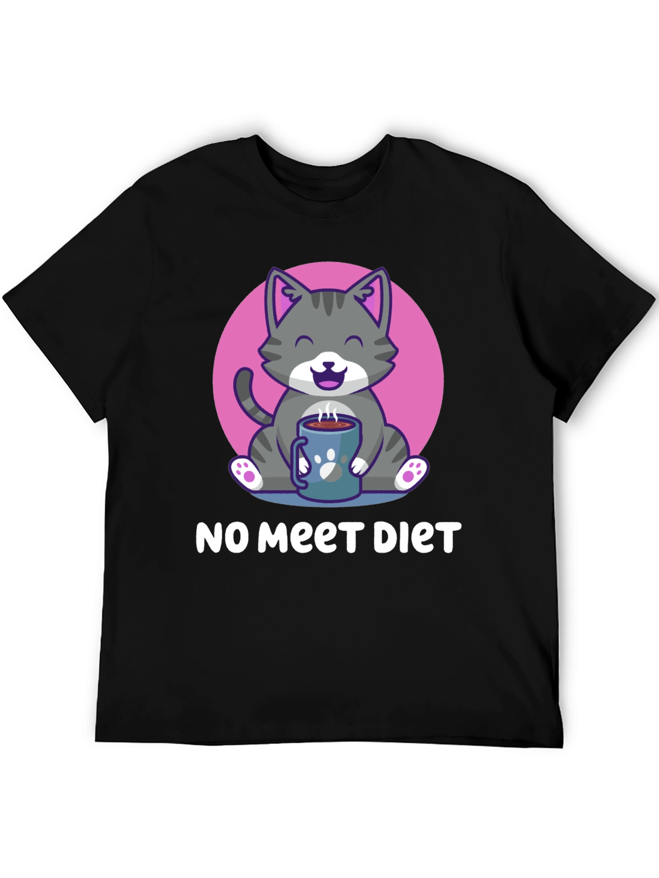 Cute Cat Lover T-Shirt: No Meet Diet