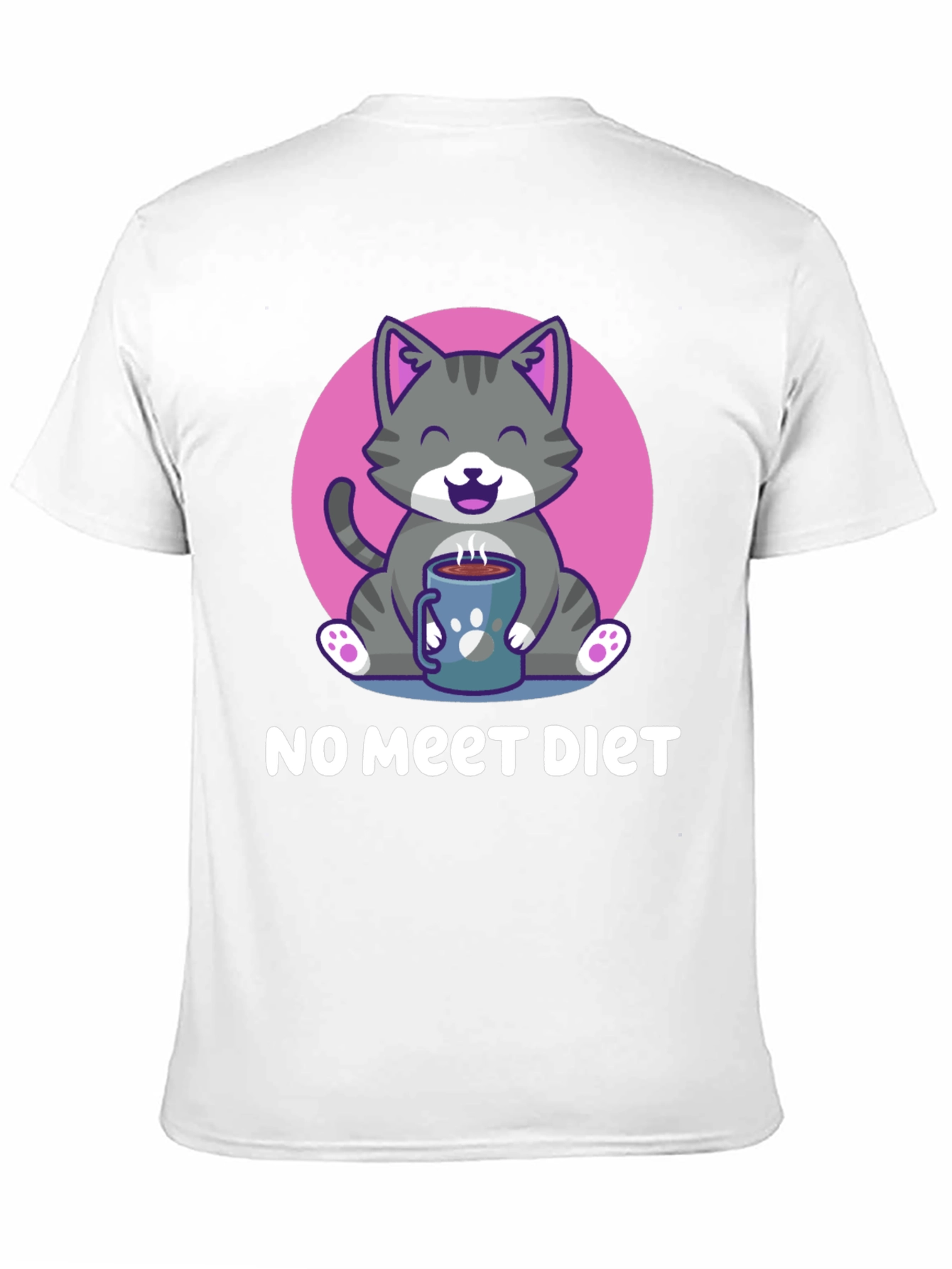Cute Cat Lover T-Shirt: No Meet Diet