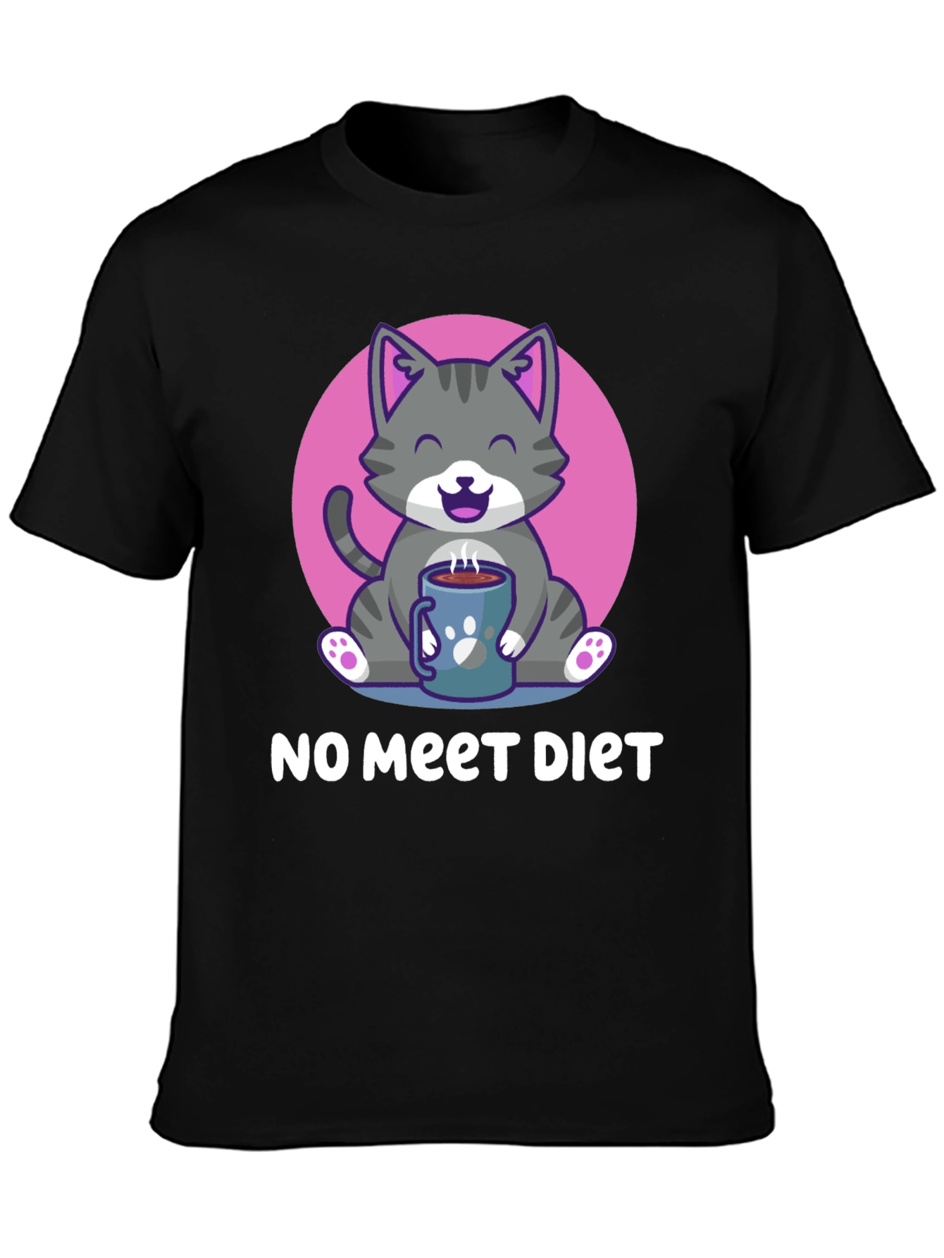 Cute Cat Lover T-Shirt: No Meet Diet