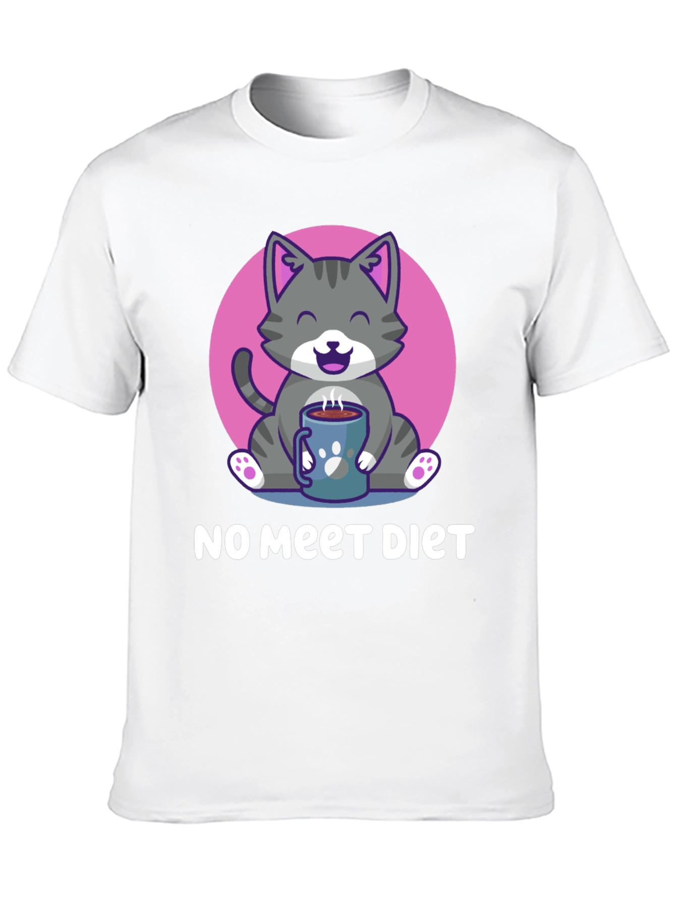 Cute Cat Lover T-Shirt: No Meet Diet
