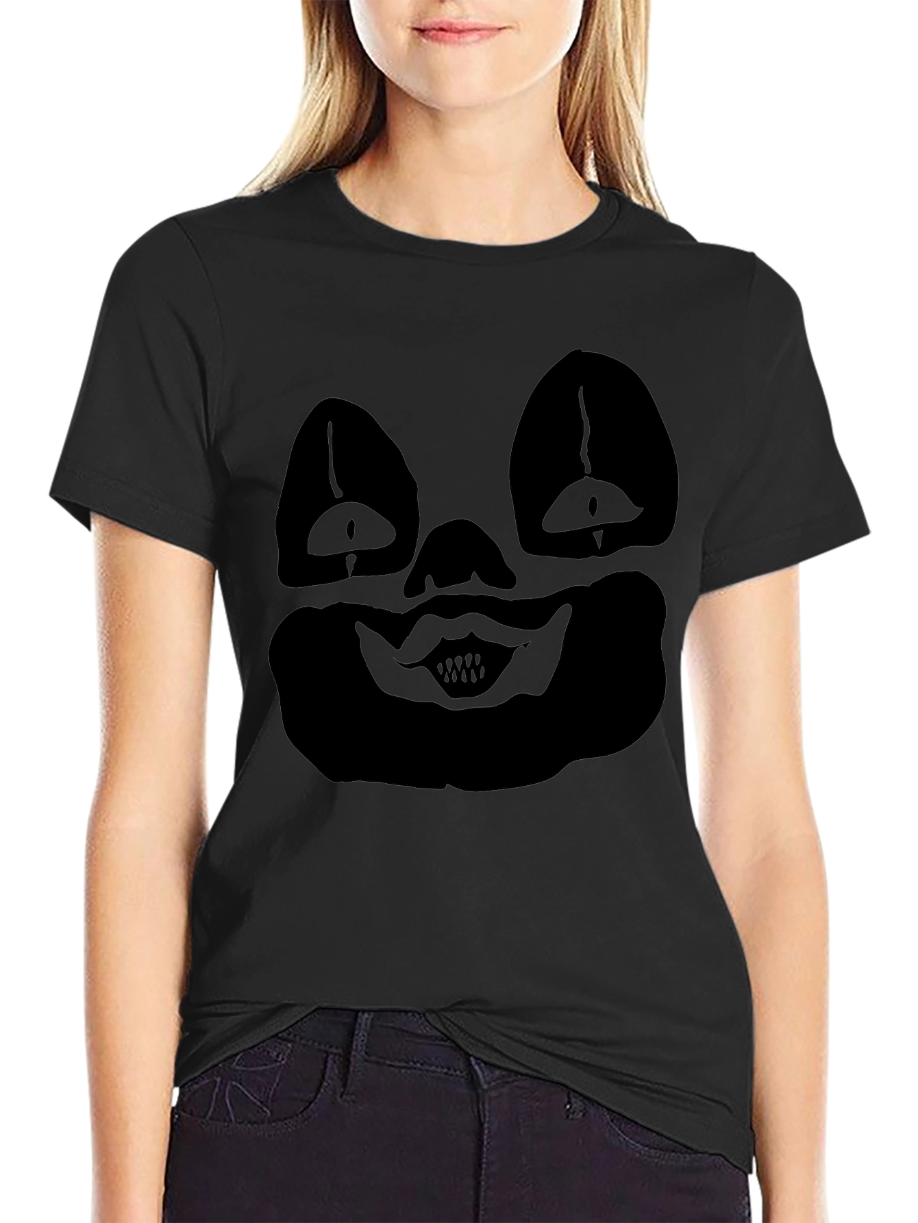 Creepy Clown Face Graphic Black T-Shirt
