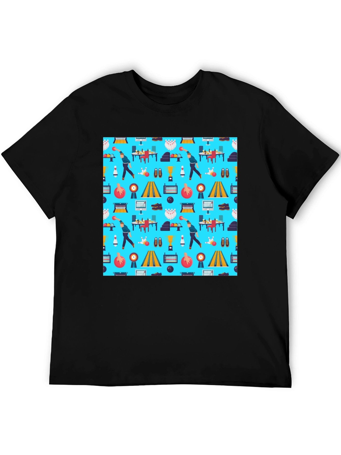 Bowling Pattern T-Shirt - Unique Design Comfortable Fit