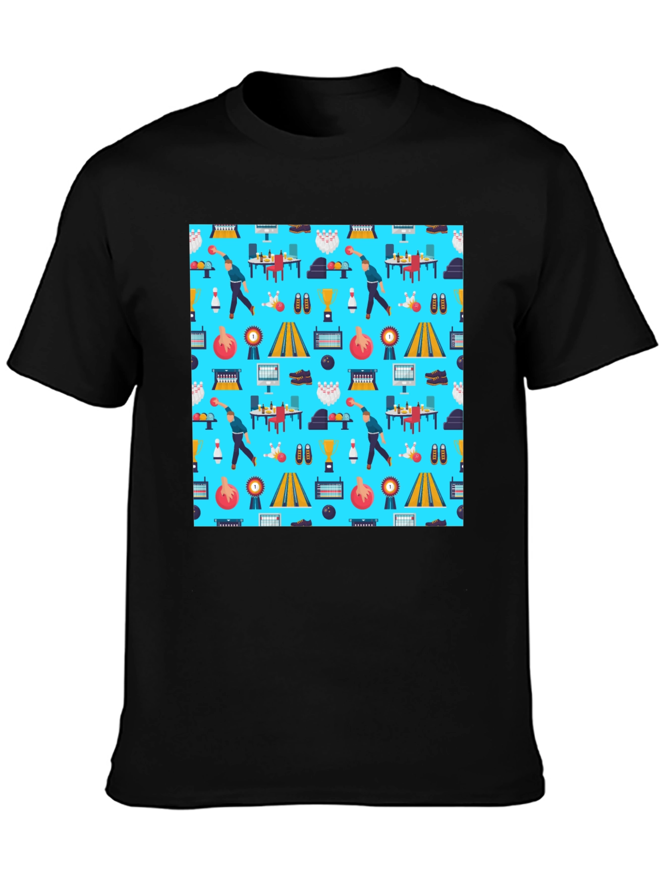 Bowling Pattern T-Shirt - Unique Design Comfortable Fit