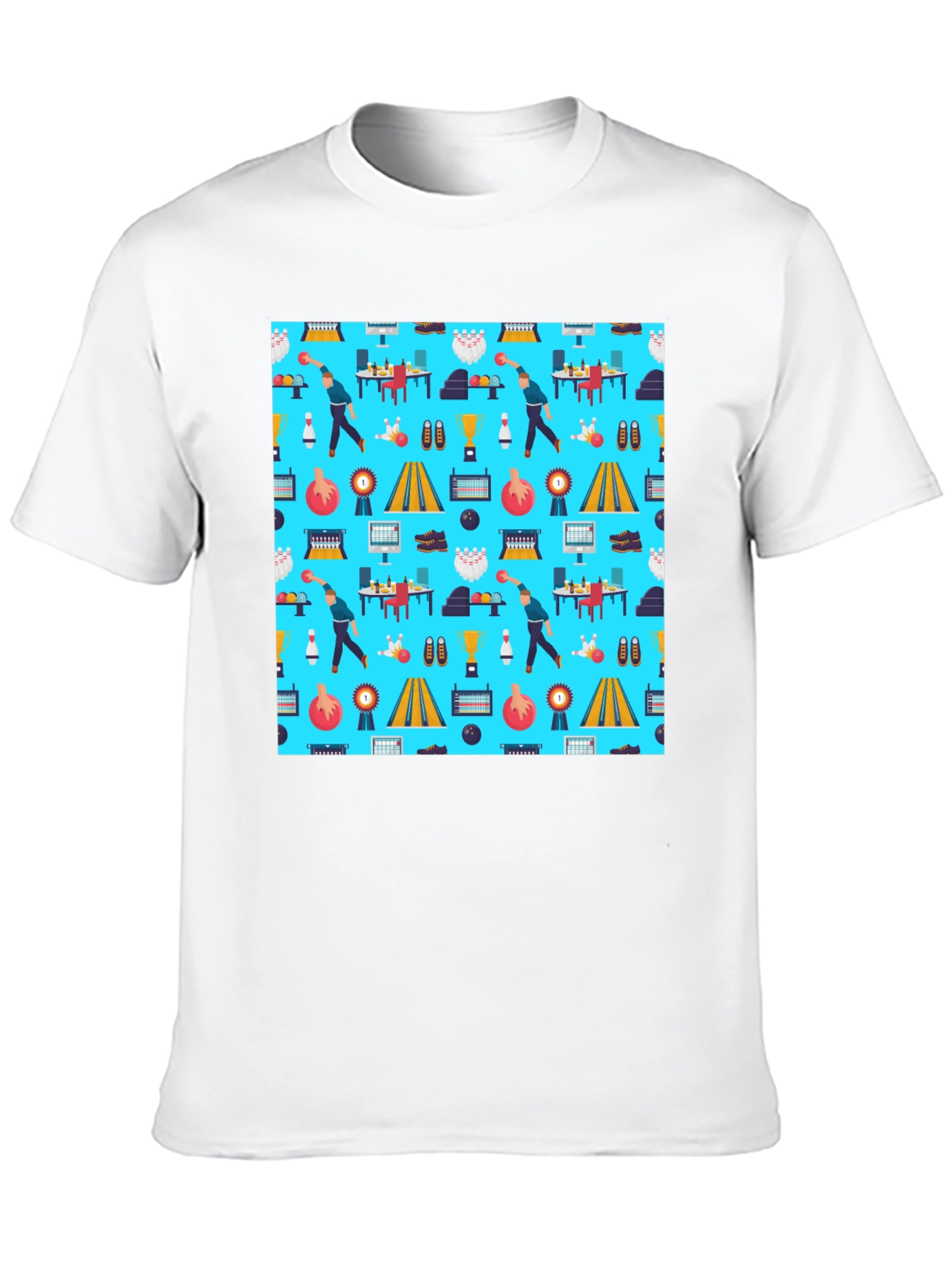 Bowling Pattern T-Shirt - Unique Design Comfortable Fit