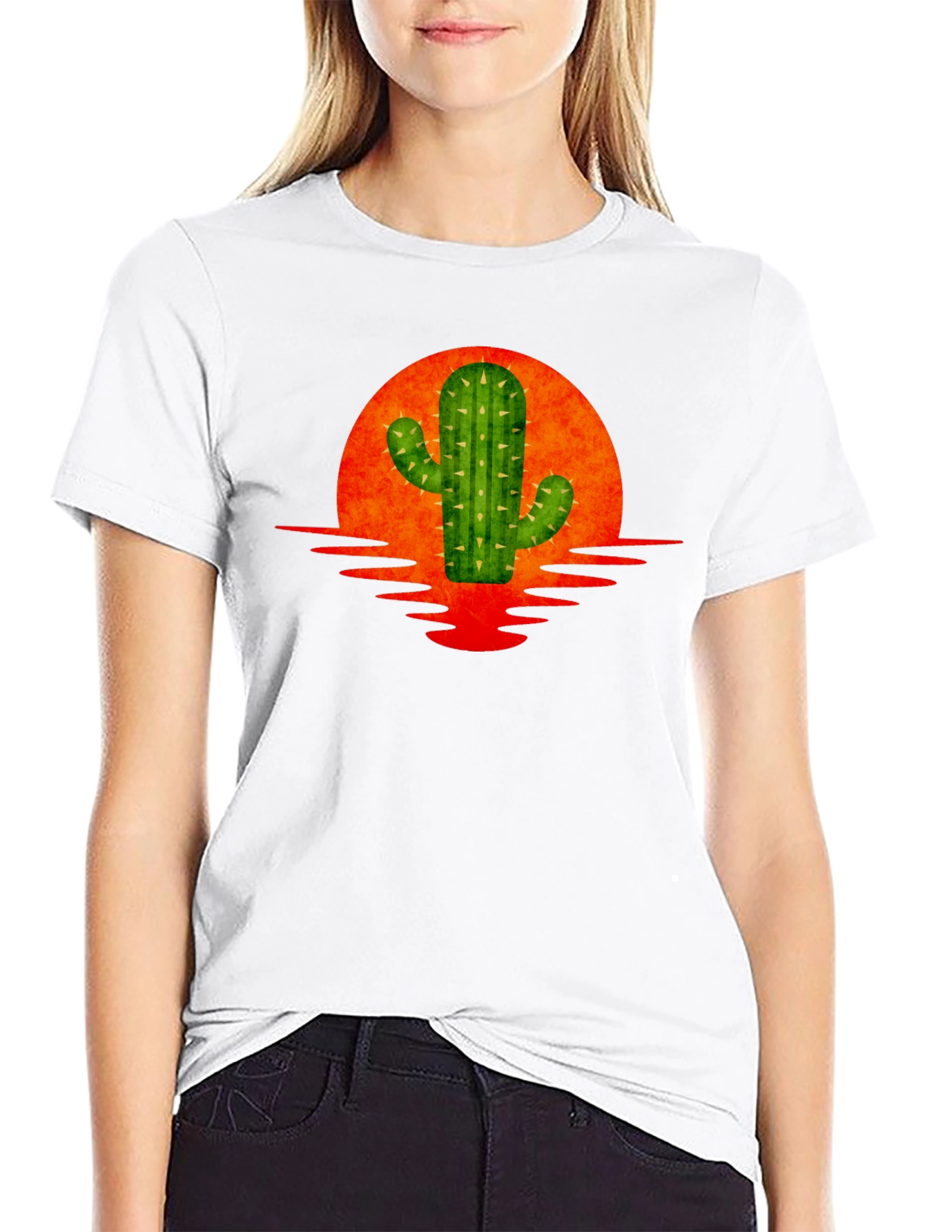 Cactus Sunset Graphic Tee - Black