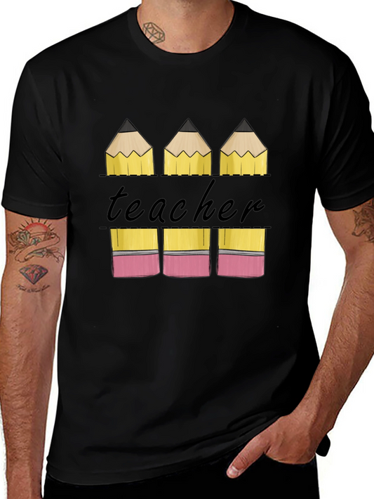 Teacher Pencil Graphic T-Shirt - Back to School Tee