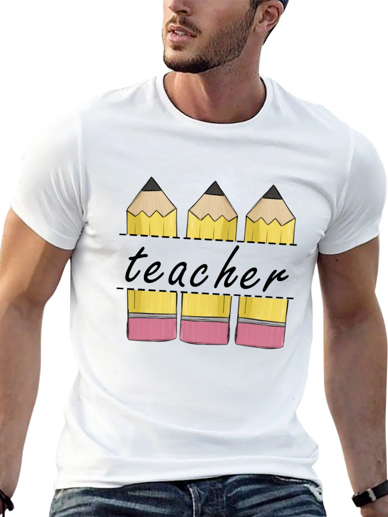 Teacher Pencil Graphic T-Shirt - Back to School Tee