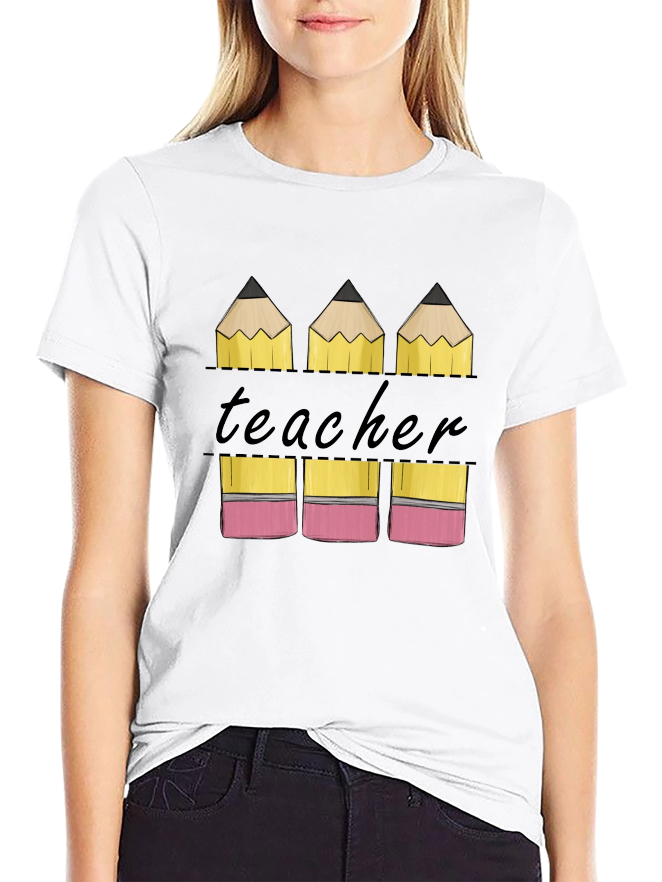 Teacher Pencil Graphic T-Shirt - Back to School Tee