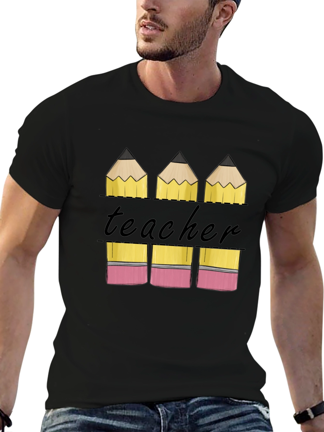 Teacher Pencil Graphic T-Shirt - Back to School Tee