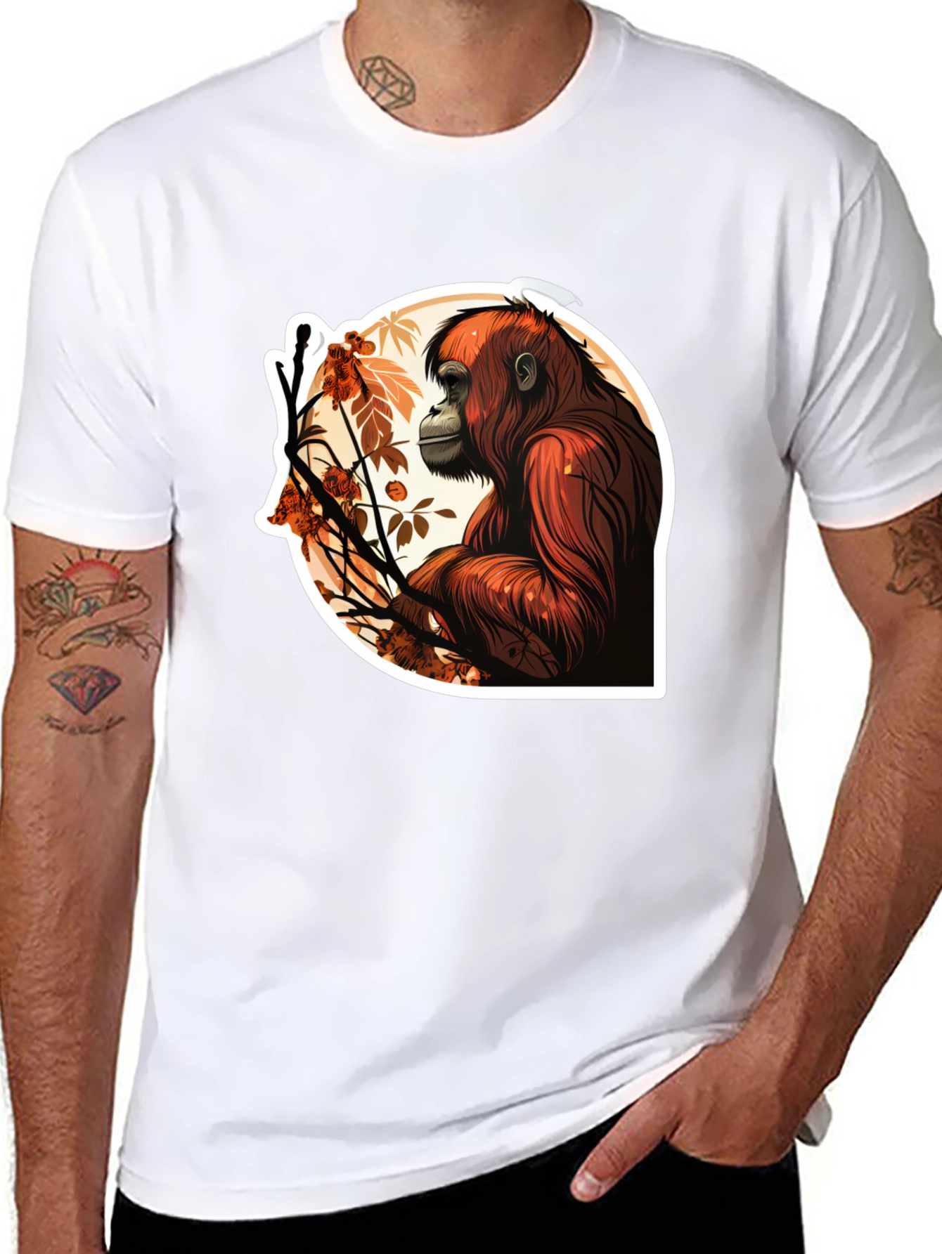 Orangutan Graphic T-Shirt - Stylish Animal Print