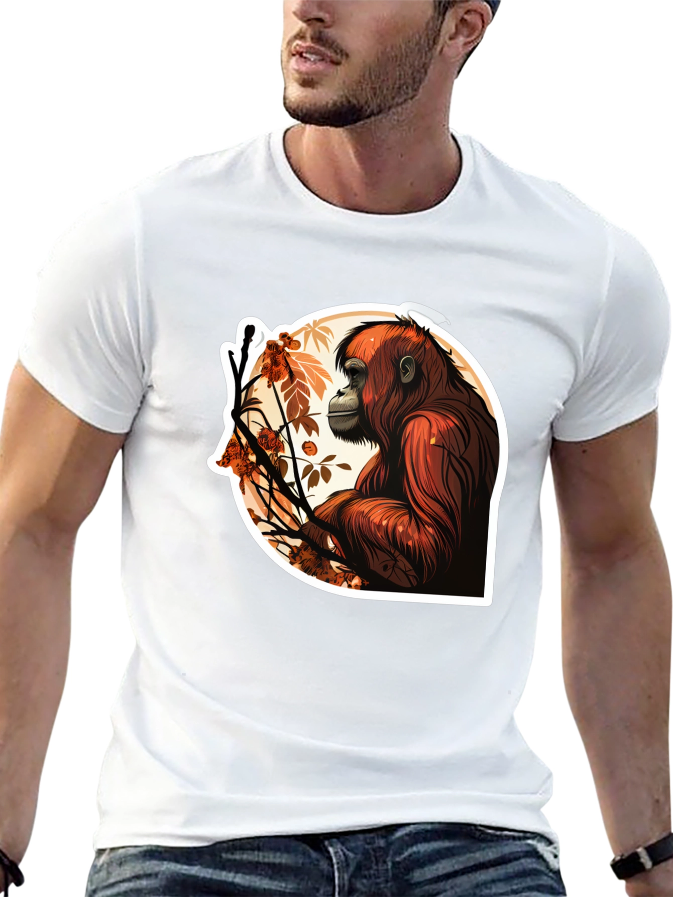 Orangutan Graphic T-Shirt - Stylish Animal Print