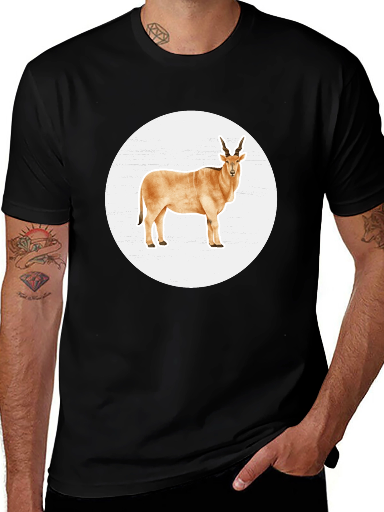 Antelope Graphic T-Shirt - Stylish Animal Print Tee