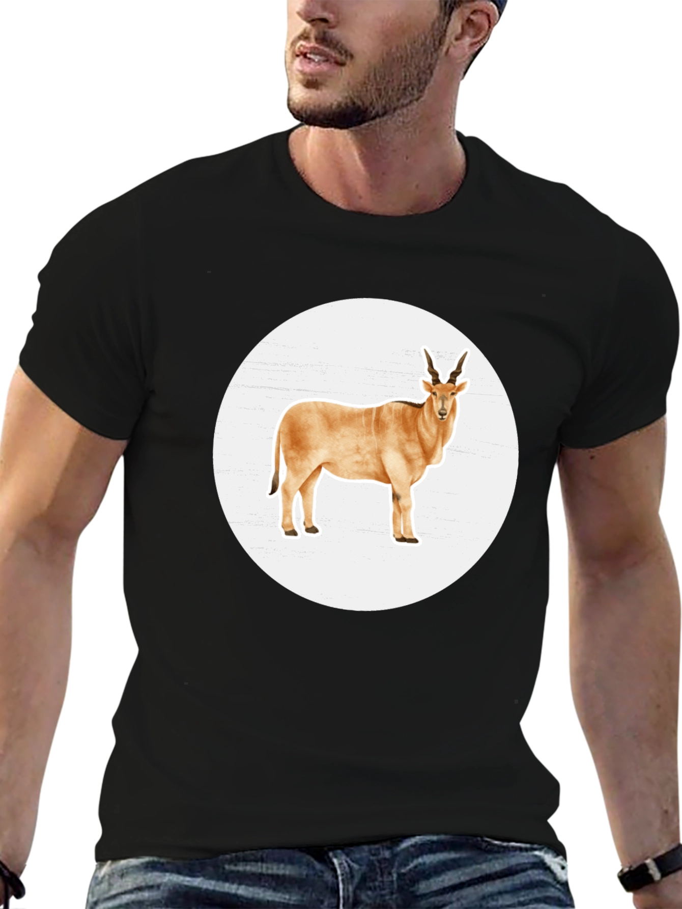 Antelope Graphic T-Shirt - Stylish Animal Print Tee