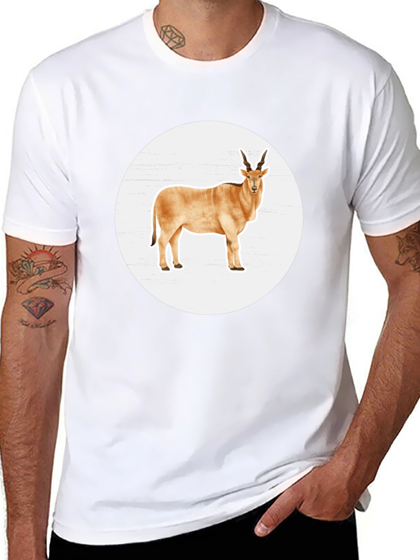 Antelope Graphic T-Shirt - Stylish Animal Print Tee