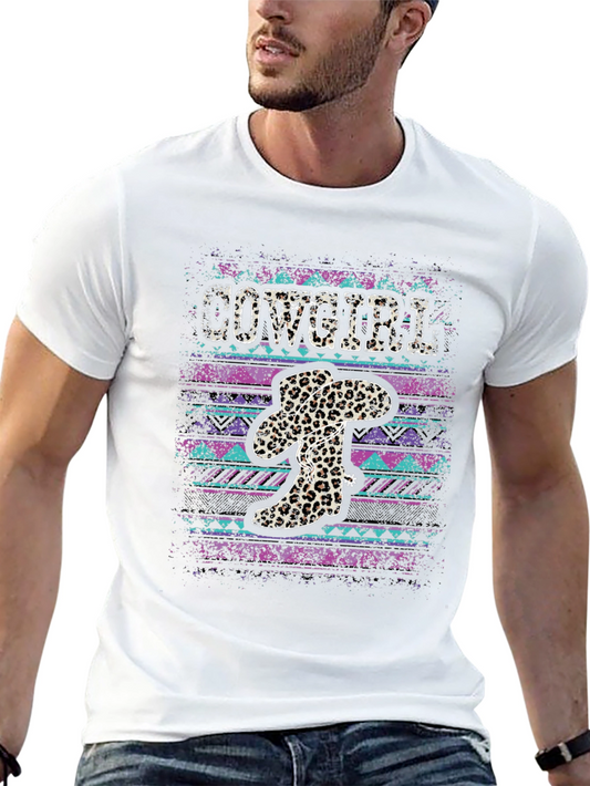 Cowgirl Leopard Print Graphic Tee