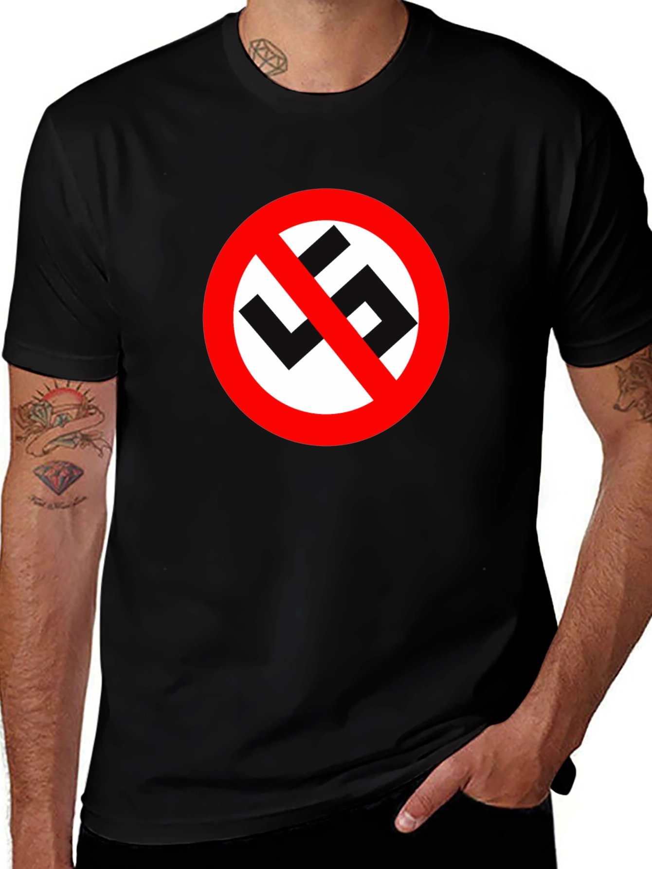 Anti-Hate Symbol Graphic Tee - Black