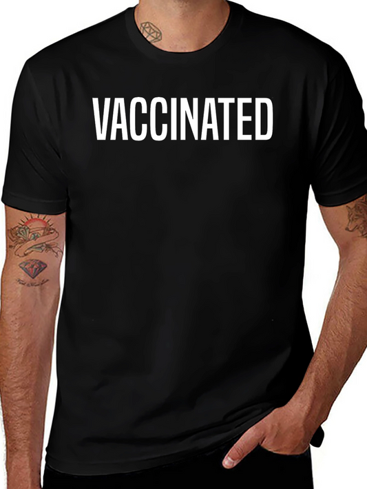 Vaccinated Graphic Tee - Modern Black T-Shirt