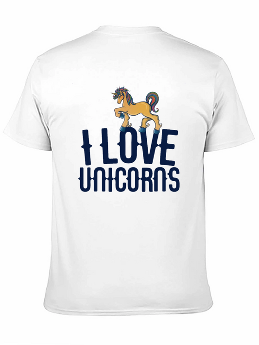 I Love Unicorns Graphic T-Shirt - Black